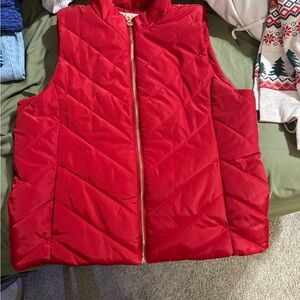 Michael Kors Red Quilted puffer vest